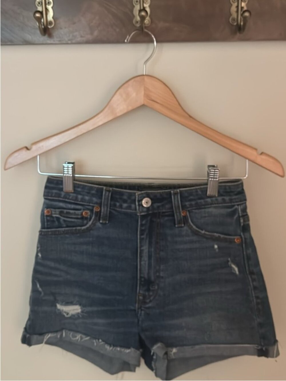 Abercrombie & Fitch High Rise Denim Shorts Size 25